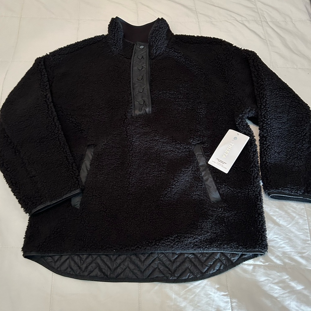 Athleta Cozy Sherpa Snap Sweatshirt
